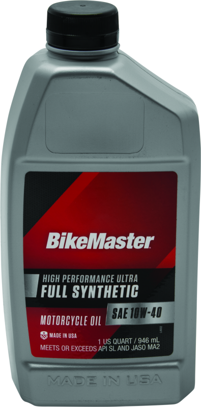 BikeMaster 10W-40 Full Synthetic Motorcycle Motor Oil - 1 Quart