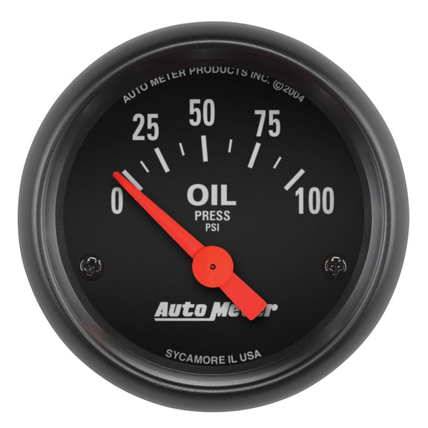 AutoMeter Z-Series 52mm Oil Pressure Gauge 0-100 PSI (Includes 1/8" NPT Sender)