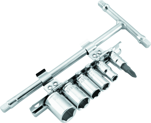 BikeMaster 1/4" Drive T-Handle Tool Set (6mm14mm + #2 Phillips)