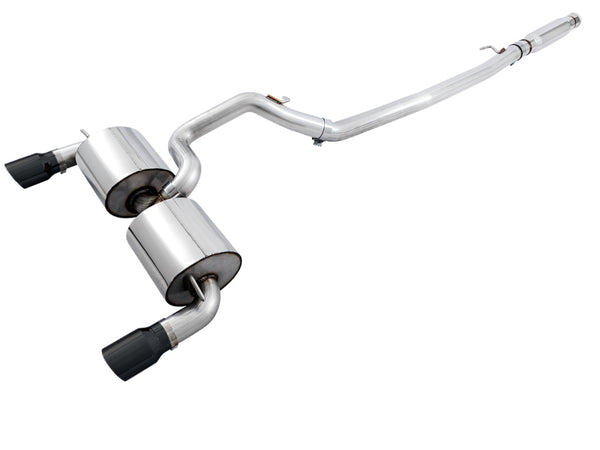 AWE Tuning Ford Focus RS Touring Edition Cat-Back Exhaust - Resonated - Diamond Black Tips