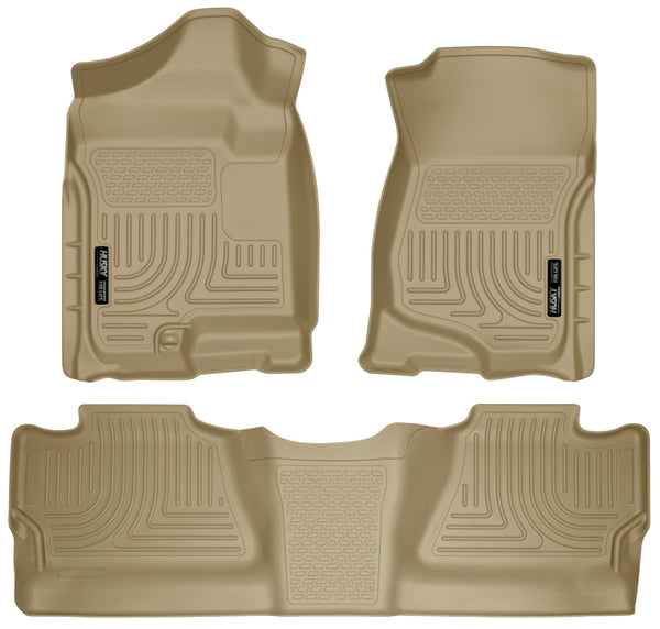 Husky Liners WeatherBeater Combo Tan Floor Liners for 07-12 Chevy Silverado/GMC Sierra Crew Cab