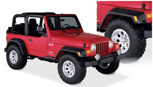Bushwacker Max Pocket Style Fender Flares for 97-06 Jeep TJ - 4pc Black