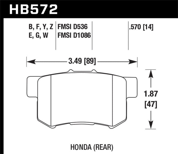 Hawk HPS Street Rear Brake Pads for 07-08 Acura TL Type S & 99-08 Acura TL 3.2L