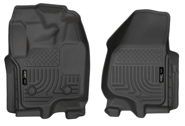 Husky Liners WeatherBeater Front Row Floor Liners for 12-15 Ford Super Duty Crew & Extended Cab - Black