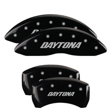 Load image into Gallery viewer, MGP 4 Caliper Covers Engraved Front &amp; Rear Daytona Black finish silver ch