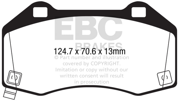 EBC Yellowstuff Front Brake Pads for 2016+ Mazda Miata MX-5 & 2017-2020 Fiat 124 Spider Abarth