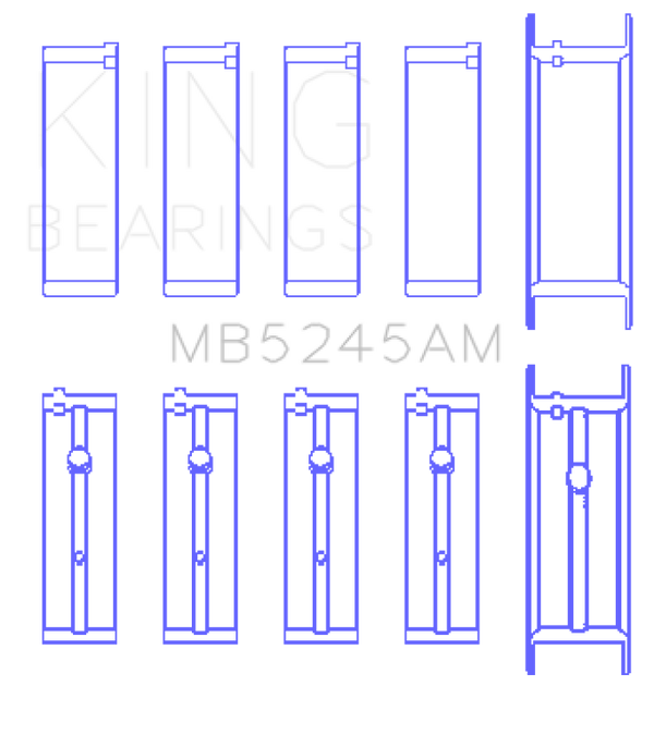 King 91-04 Nissan 146CI/2.4L KA24DE L4/89-97 146CI/2.4L KA24E L4  Main Bearing Set - Size +0.25mm