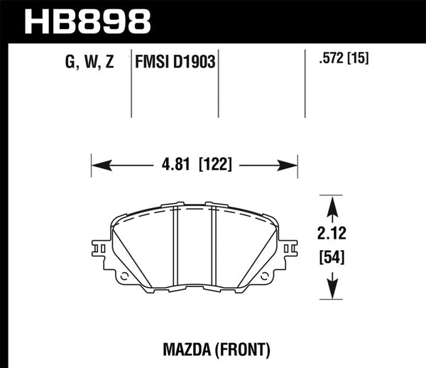 Hawk Performance DTC-30 Front Brake Pads for 2017-2019 Fiat 124 Spider
