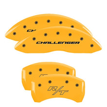 Load image into Gallery viewer, MGP 4 Caliper Covers Engraved Fr Challenger Rr Vintage RT Yellow Finish Black Char 06 Dodge Charger