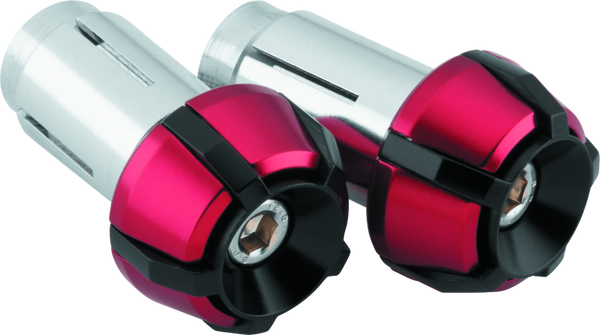 BikeMaster Anti-Vibration Handlebar Bar Ends - Black/Red Aluminum