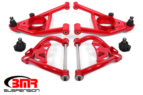BMR Suspension 64-72 A-Body Upper & Lower A-Arm Kit - Red