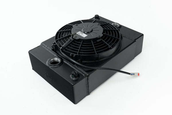 CSF Universal Drag Race Radiator with 9in Spal Fan - 10.5in H x 10in L x 3.6in W - Black