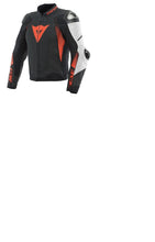 Load image into Gallery viewer, Dainese Super Speed 4 leather Jacket Perforated Matte Black/White/Fluorescent Red Size - 60