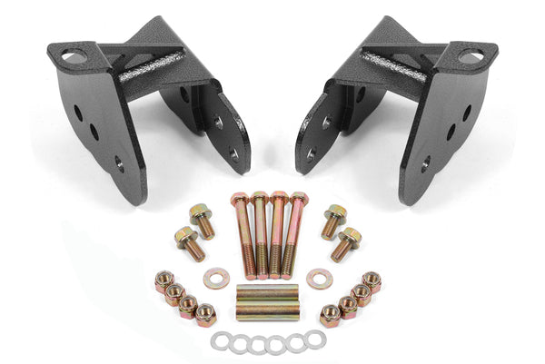 BMR Rear Control Arm Relocation Brackets for 64-72 Chevy Chevelle - Black Hammertone