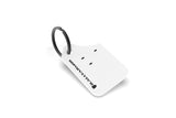 Rally Armor Mini UR Mud Flap Keychain - White w/ Black Logo