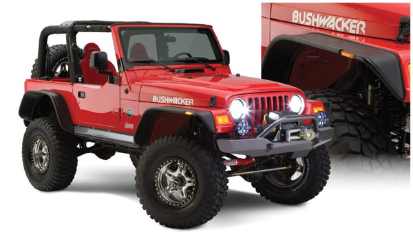 Bushwacker Flat Style Fender Flares for 97-06 Jeep Wrangler - 4 Piece Set