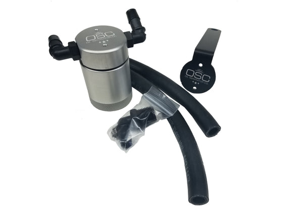 J&L Oil Separator for 99-04 Ford Mustang SVT Cobra - Passenger Side, 3.0L Clear Anodized