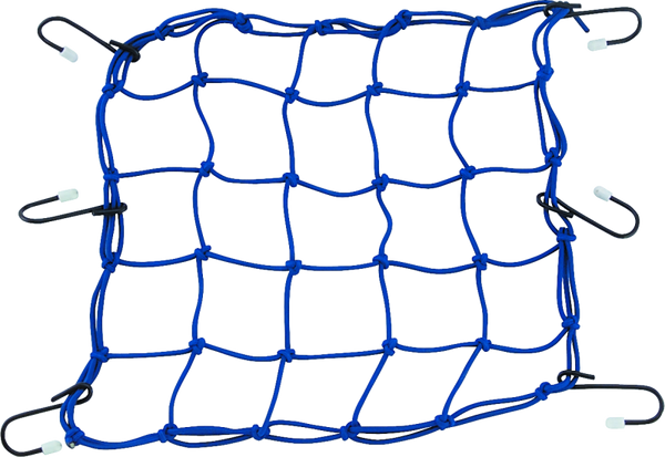 BikeMaster 13x13in Blue Stretch Cargo Net with Metal Hooks