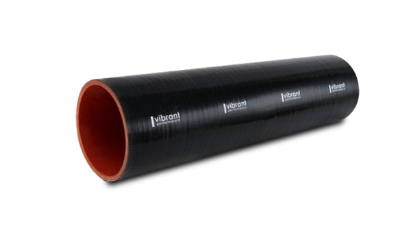 Vibrant 4 Ply Reinforced Silicone Straight Hose Coupling - 3in I.D. x 12in long (BLACK)