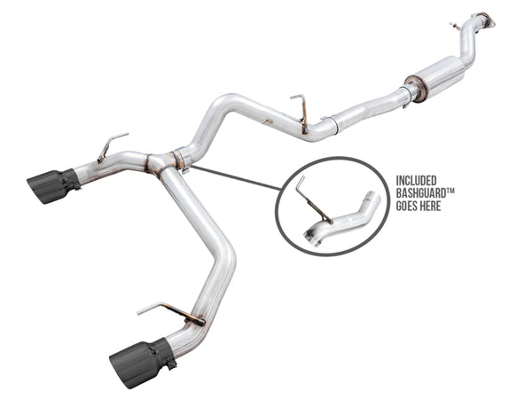 AWE Tuning 0FG Dual Rear Exit Cat-Back Exhaust w/ Diamond Black Tips  2021+ Ford Bronco