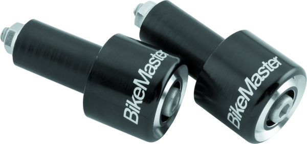 BikeMaster Black Anodized CNC Billet Aluminum Handlebar Ends (Pair)