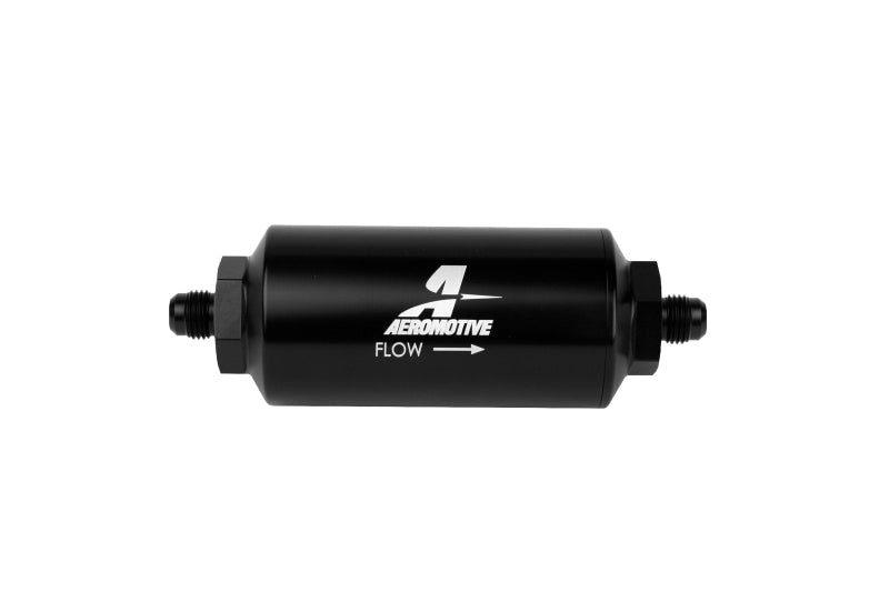 Aeromotive In-Line Filter - (AN-6 Male) 10 Micron Microglass Element Bright Dip Black Finish