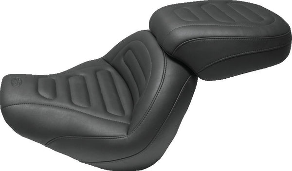 Mustang 18-21 Harley Fat Bob Standard Touring Solo Seat Trapezoid- Black