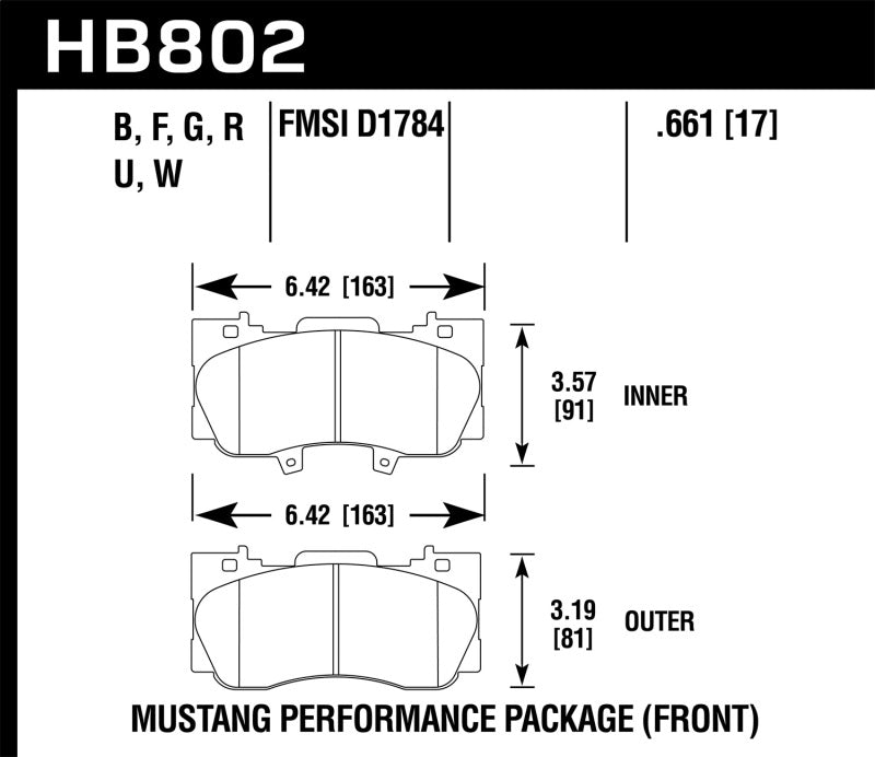 Hawk 16-17 Ford Mustang HP+ Street Front Brake Pads