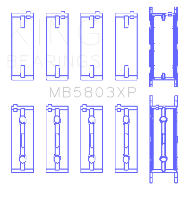King Engine Bearings BMW S65B40A Crankshaft Main Bearings Set of 5