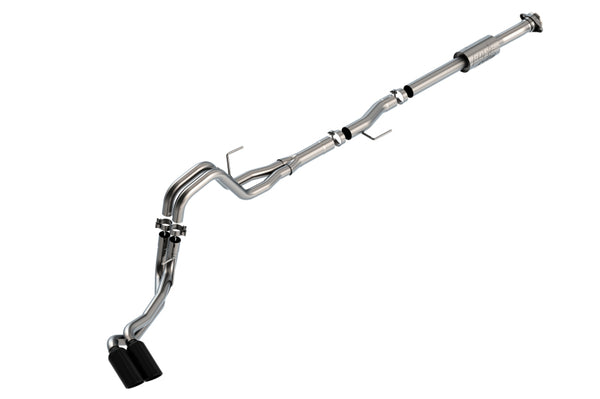 Borla F-150 Cat-Back Exhaust System - 2021 2.7L/3.5L with Black Chrome Tips