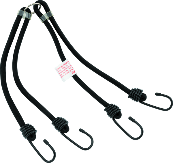 BikeMaster 24in Heavy Duty 4-Hook Bungee Cord 10mm - Black