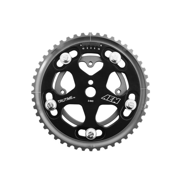 AEM Tru-Time Adjustable Cam Gear - Mitsubishi/Eagle/Plymouth 4G63/T (1989-1999) Black CNC Billet