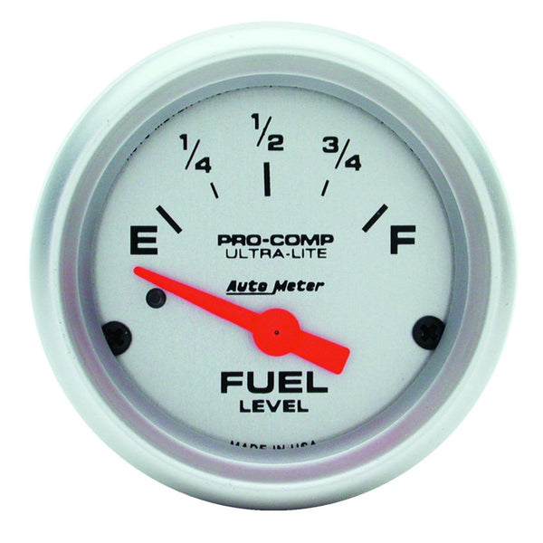 AutoMeter Ultra-Lite 52mm Short Sweep Electronic Fuel Level Gauge (0-90 Ohm)