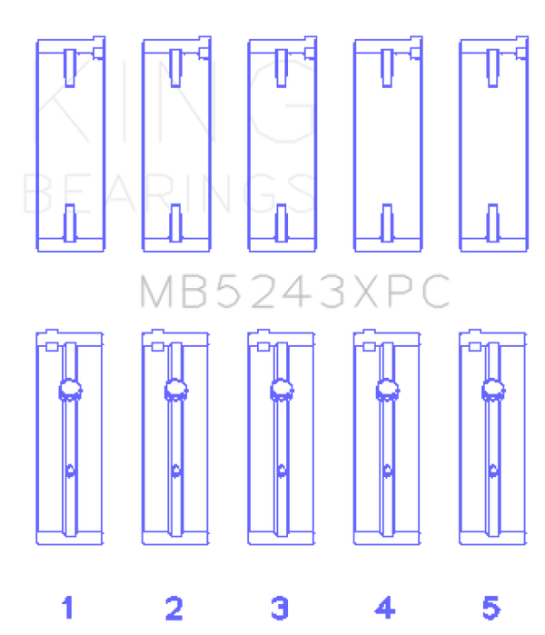 King Engine Bearings Nissan SR20DE/DET (2.0L) Performance Coated Main Bearing Set - Size STD