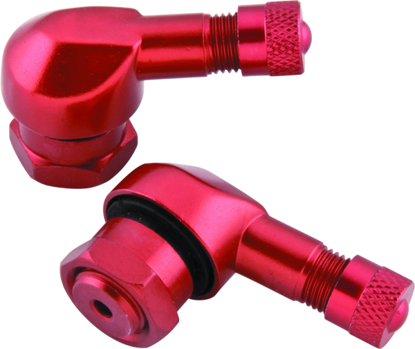 BikeMaster Red Anodized Aluminum Valve Stem Set (2 Piece)