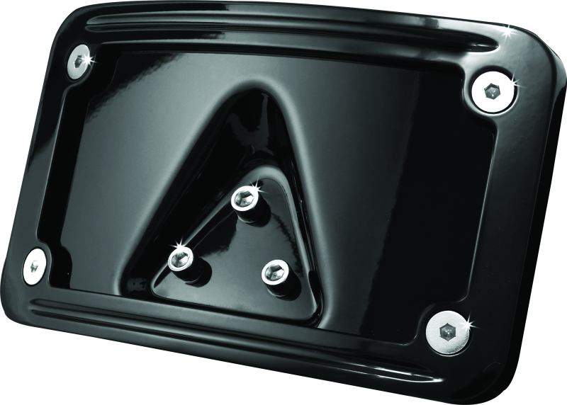 Kuryakyn Curved Laydown License Plate Frame Gloss Black