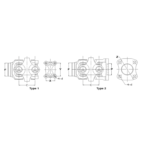 Driveshaft CV Head Half Round 1310 Series 1.062" x 3.219" fits 2.50" x 083" Tube