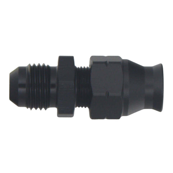 DeatschWerks 6AN Male Flare to 5/16in Hardline Compression Adapter - Anodized Matte Black
