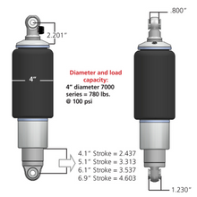 Load image into Gallery viewer, Ridetech HQ Series Rear ShockWaves 4.1in Travel 4in dia Rolling Sleeve .625 Bearing/.625 Bearing