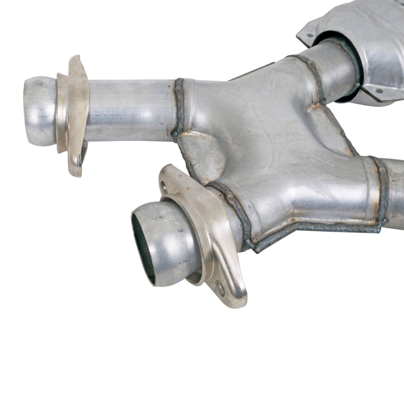 BBK 79-93 Mustang 5.0 Short Mid X Pipe w Catalytic Converters 2-1/2 For Automatic Long Tube Headers