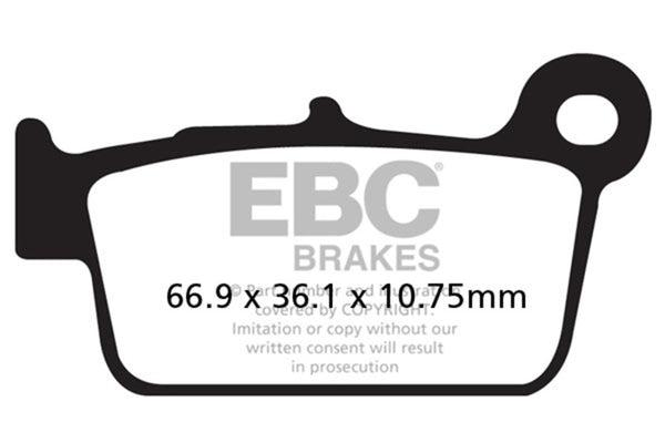 EBC 10-21 TM MX 85 JNR (w/Small Wheel/2T) Front Left R Series Sintered Brake Pads