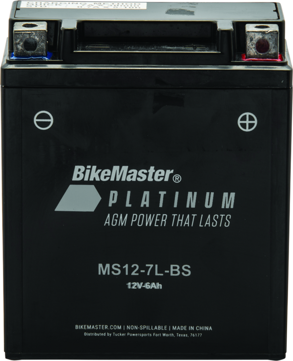 BikeMaster MS12-7L-BS AGM Motorcycle Battery