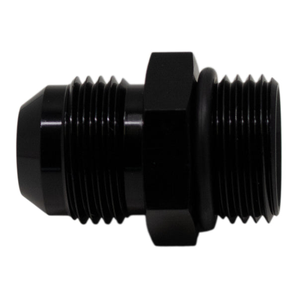 DeatschWerks 10AN ORB to 10AN Male Flare Adapter - Anodized Matte Black (Incl O-Ring)