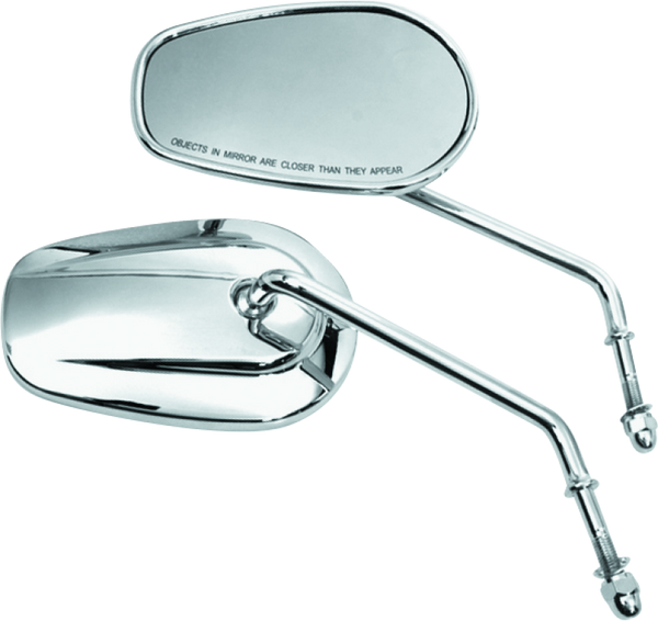 Bikers Choice Chrome Tapered Long Stem Side Mirrors