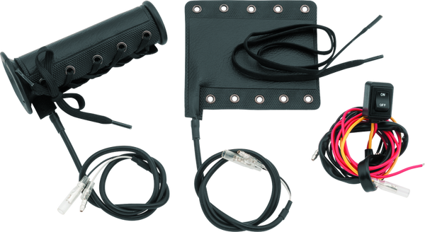 BikeMaster Removable Heated Grip Covers - Lace-On Over-Grip Warmers