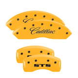 MGP 4 Caliper Covers Engraved Front Cadillac Rear STS Yellow Finish Black Char 2007 Cadillac STS