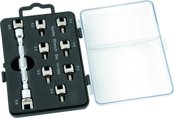 BikeMaster 10-Piece Spoke Wrench Set - Chrome Vanadium Steel, Chrome-Plated