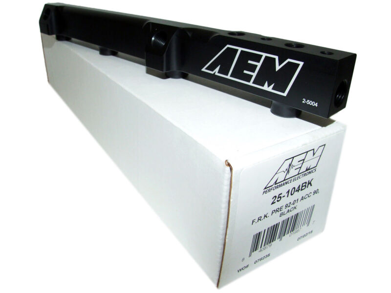 AEM 90-93 Accord DX/LX/SE/EX & 92-01 Prelude S/Si/Si VTEC Black Fuel Rail