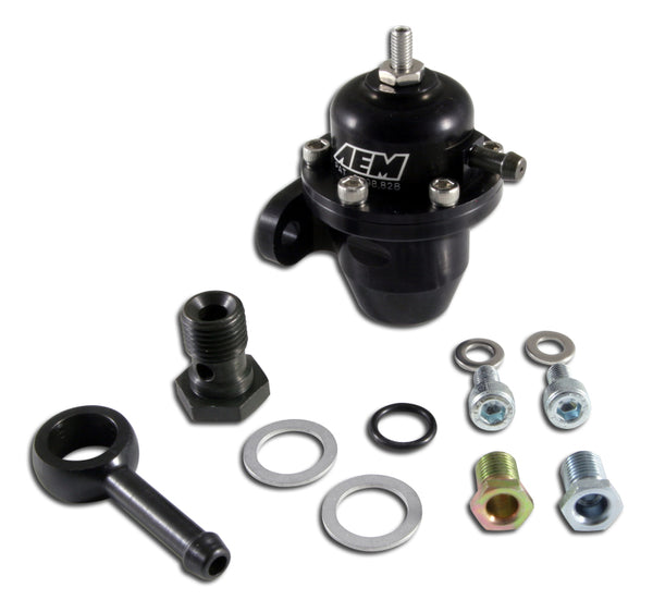 AEM Adjustable Fuel Pressure Regulator Black for Honda/Acura 19862002 (1000HP) - 25-303BK