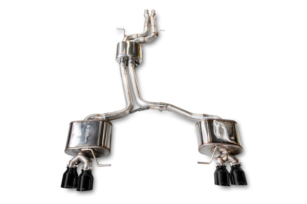 AWE Tuning Audi SQ5 Touring Edition Cat-Back Exhaust  Quad 102mm Diamond Black Tips